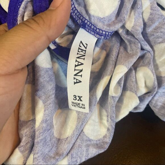 Zenana Plus Size 3X Bright Blue & Ivory Polka Dot Tank - Picture 7 of 7
